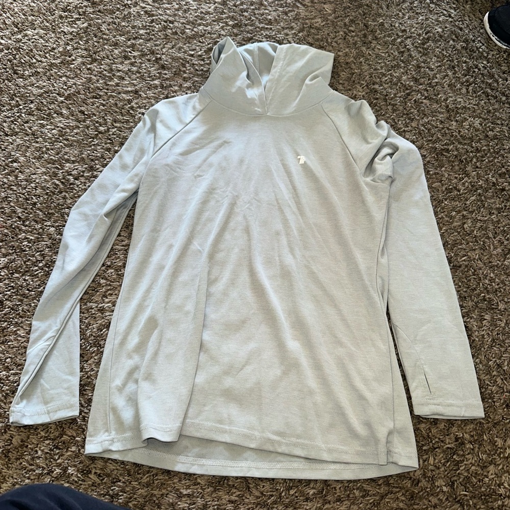 Light gray  Long Sleeve Hooded Tee